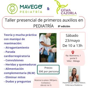 Taller presencial de primeros auxilios en pediatría